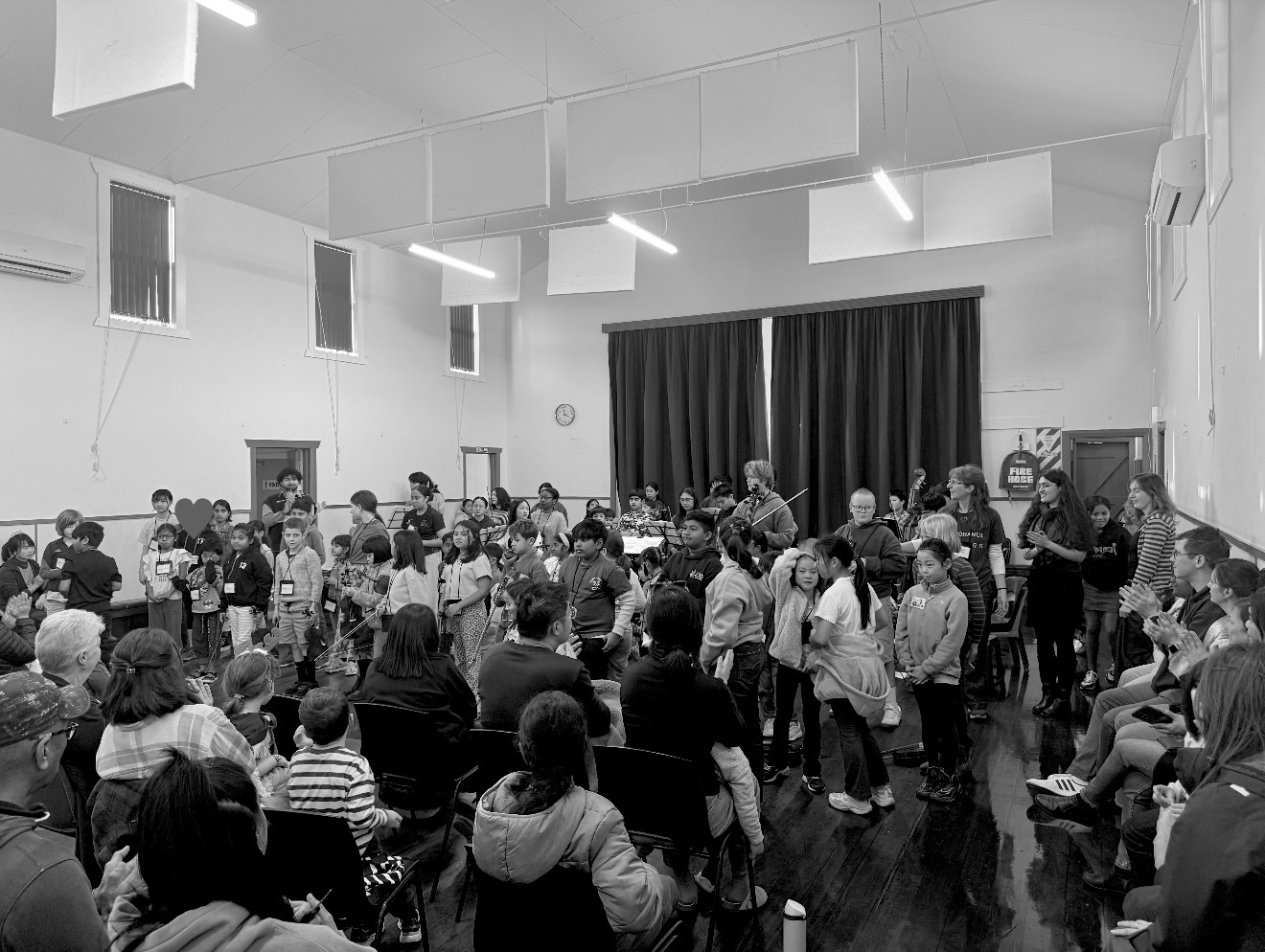Young musicians performing at the Avalon holiday programme concert